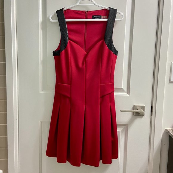 GUESS Women's Red & Black Dress, Size 8 - Picture 1 of 4